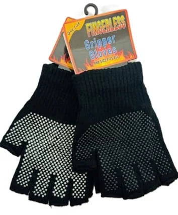 Fingerless Gripper Gloves One Size 12 x 1pair