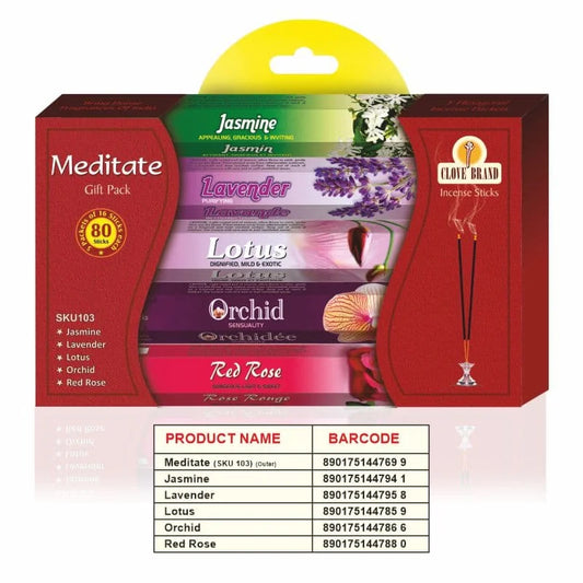 Clove Meditate Window Pack Incense Sticks 5 x 16sticks