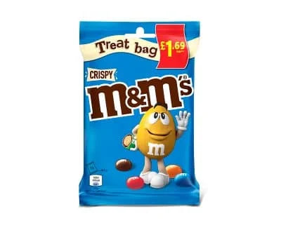 M & M Crispy Treat Bag 16 x 77g