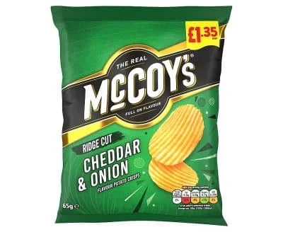 McCoys Cheddar Onion 20 x 65g