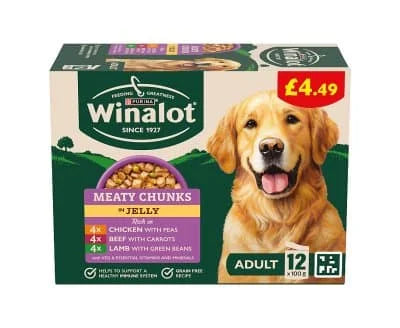 Winalot Meaty Chicken Beef Lamb In Jelly 4 x 12x100g