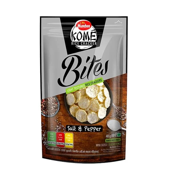 Munchee Kome Rice Cracker - Salt & Pepper 8 x 40g