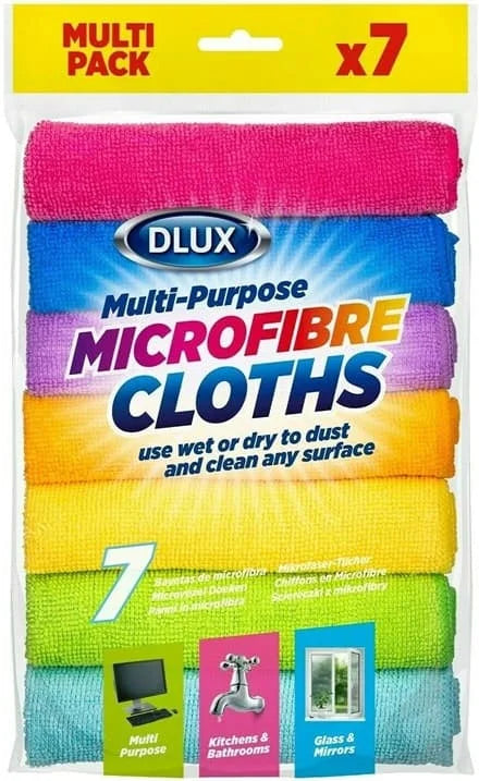Dlux Multipurpose Microfibre Cloths 7s