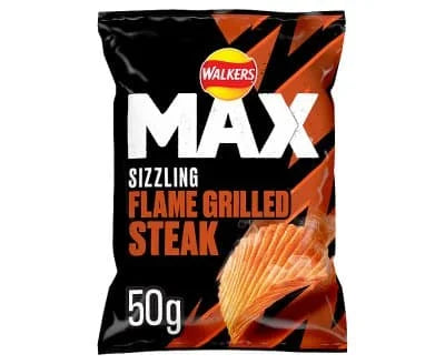 Walkers Max 50G Flame Grilled Steak