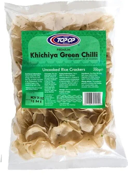 Top Op Rice Papdi - Green Chilli 6 x 200g