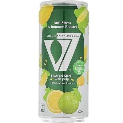 V7 Vitamin Sparkling Can - Lemon Mint 24 x 300ml