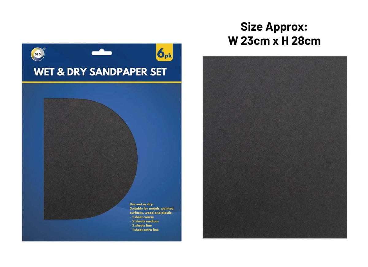Dina 6 Wet & Dry Sandpaper Set 6pcs