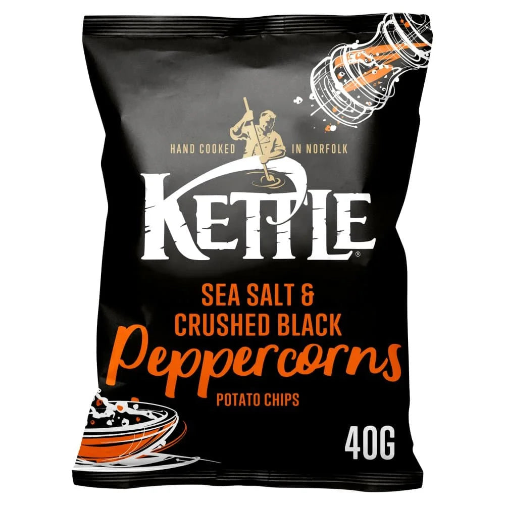 Kettle Sea Salt & Crushed Black Peppercorns 18 x 40g