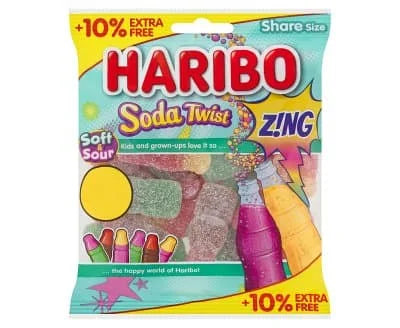 Haribo Soda Twist Zing (+10%Extra) 12 x 176g