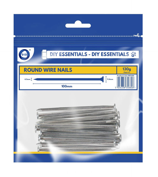 DID 100mm Round Wire Nails 130g
