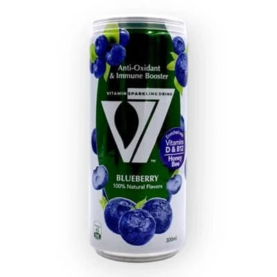 V7 Vitamin Sparkling Can - Blueberry 24 x 300ml