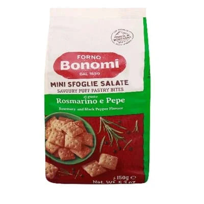Bonomi Puff Pastry Bites Rosemary & Pepper 150g