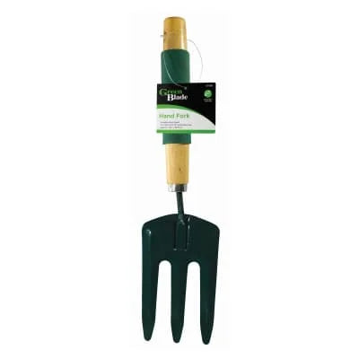 Green Blade Wooden Handle Hand Fork 1s