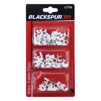 Blackspur Cable Clips 80pcs