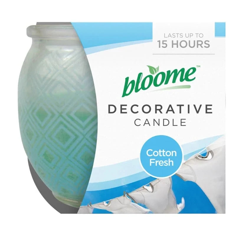Bloome Decorative Candle - Cotton Fresh(15H) 12pk