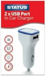 Status 2 Port 2.1 USB Car Charger Single