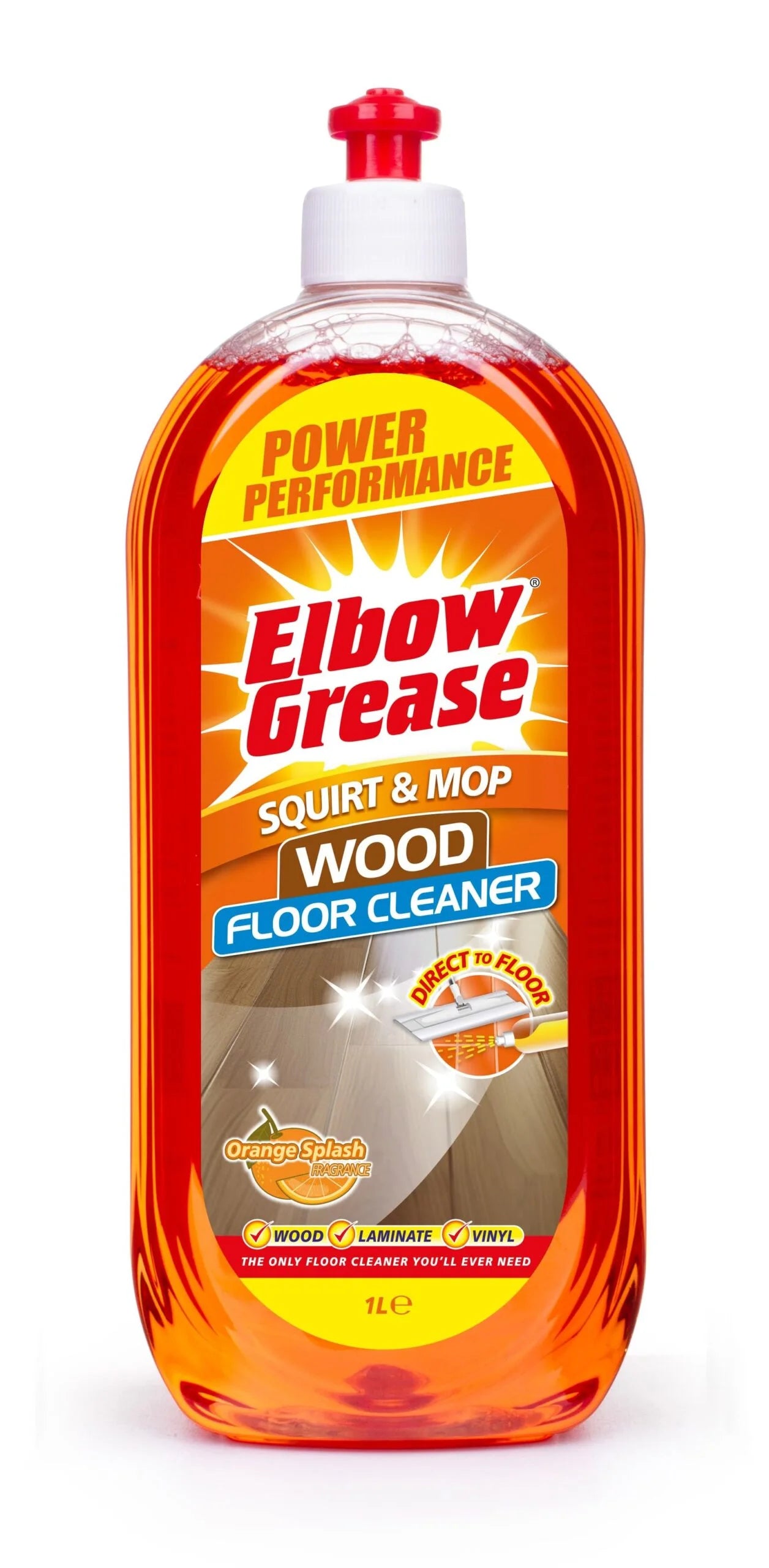Elbow Grease Squirt & Mop Floor Cleaner Orange 12 x 1ltr