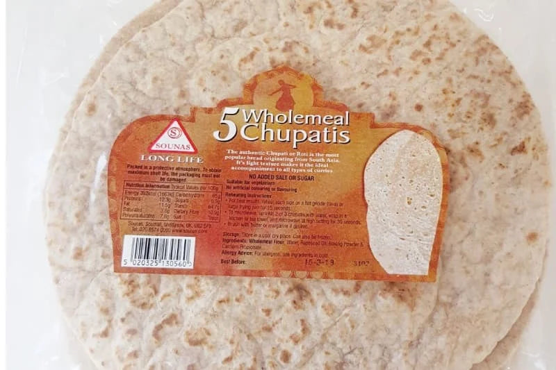 Sounas Brown Chapatis (Wholemeal) 5s