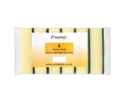 Preema HD Jumbo Sponge Scourers 6s