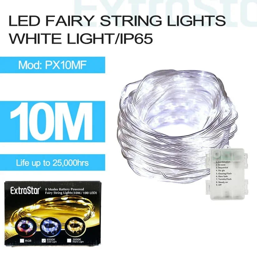 Extrastar 10M 6500k Cold Fairy String Lights 10m