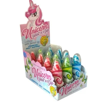 Unicorn Lollipop Twist N Dip 12 x 50g