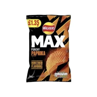Walkers Max Punchy Paprika 15 x 70g