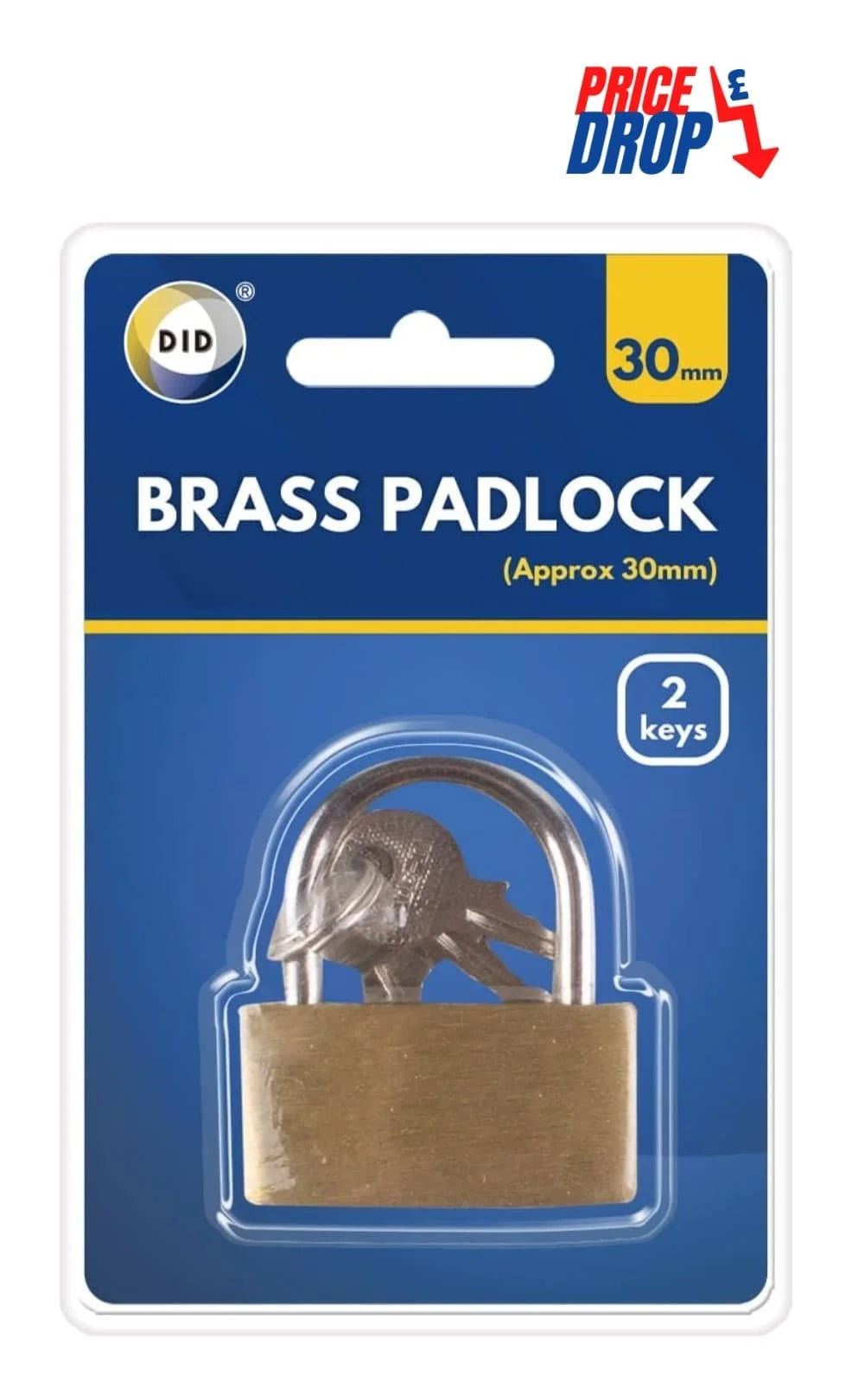 Dina Brass Padlock 30mm 1s