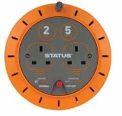 Status 5m 2Socket 10A TC Cable Reel 1s