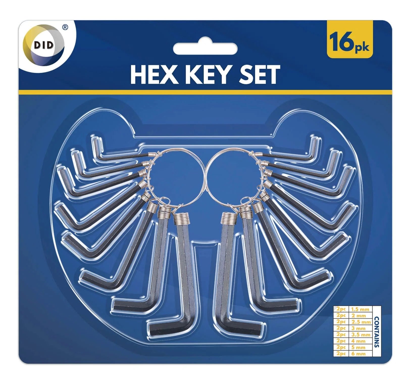 Dina 16pc Hex Key Set 1s