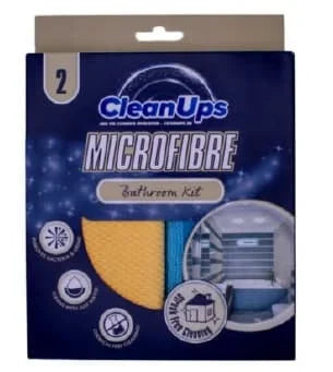 Clean Ups 2pk Microfibre Bathroom Kit 2pk