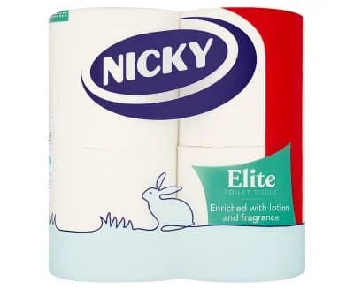 Nicky Elite White Toilet Roll 3ply 10 x 4s
