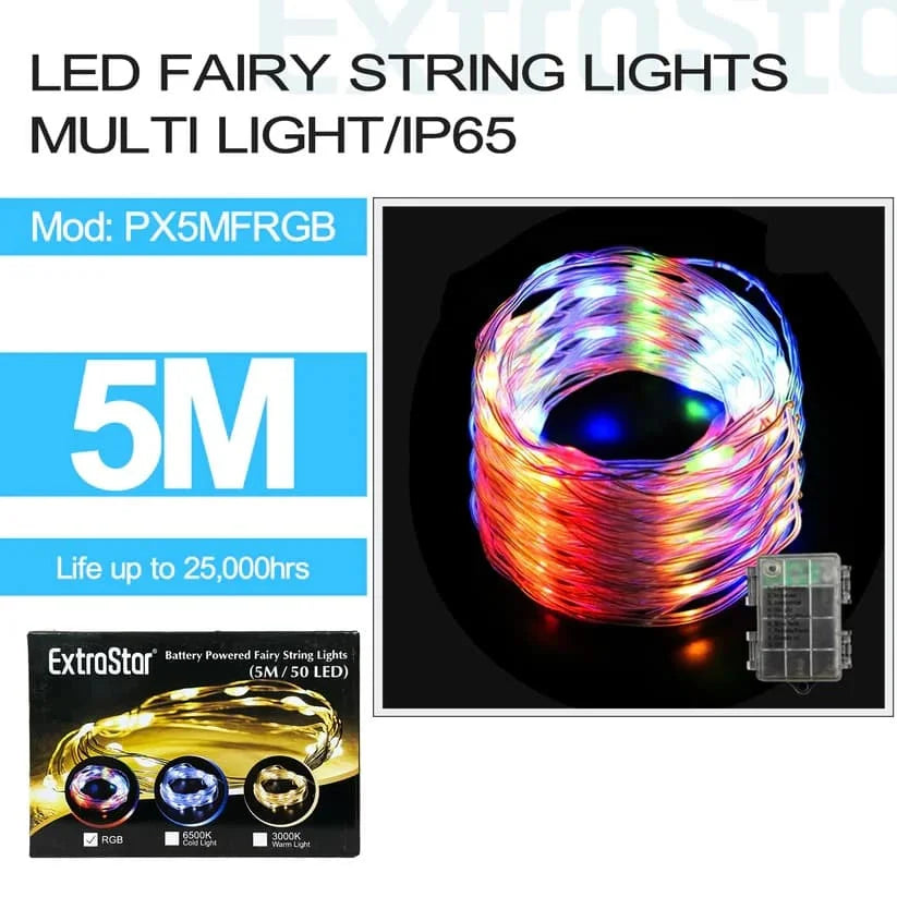 Extrastar 5M RGB Fairy String Lights 5m