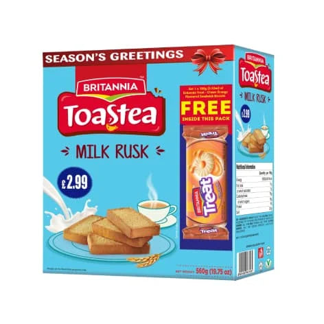 Britannia Toastea Milk Rusk (+Treat Orange) 6 x 560g