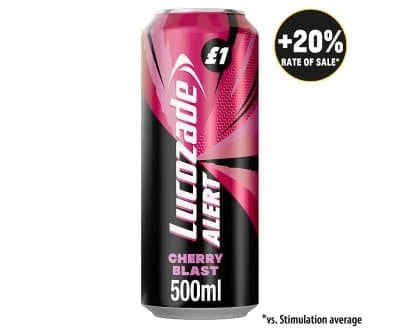 Lucozade Alert Cherry Cans 1.00 12 x 500ml