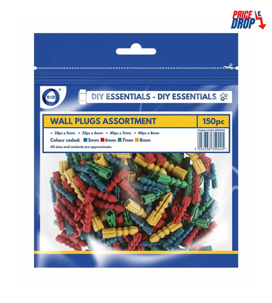 DiD 150pc Wall Plugs Assortment 150pcs