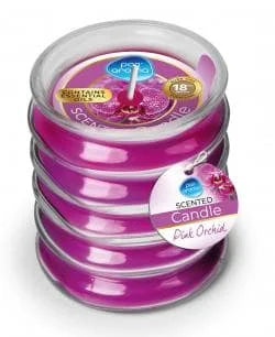 Pan Aroma Ribbed Glass Candle - Pink Orchid Single