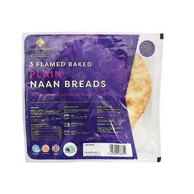 LB Flame Baked Plain Naan 3s