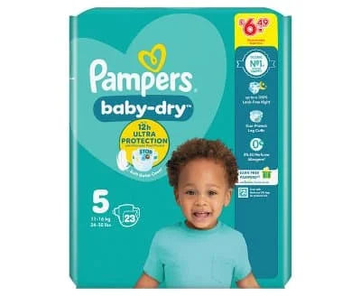 Pampers Baby Dry Nappy S5 4 x 23s
