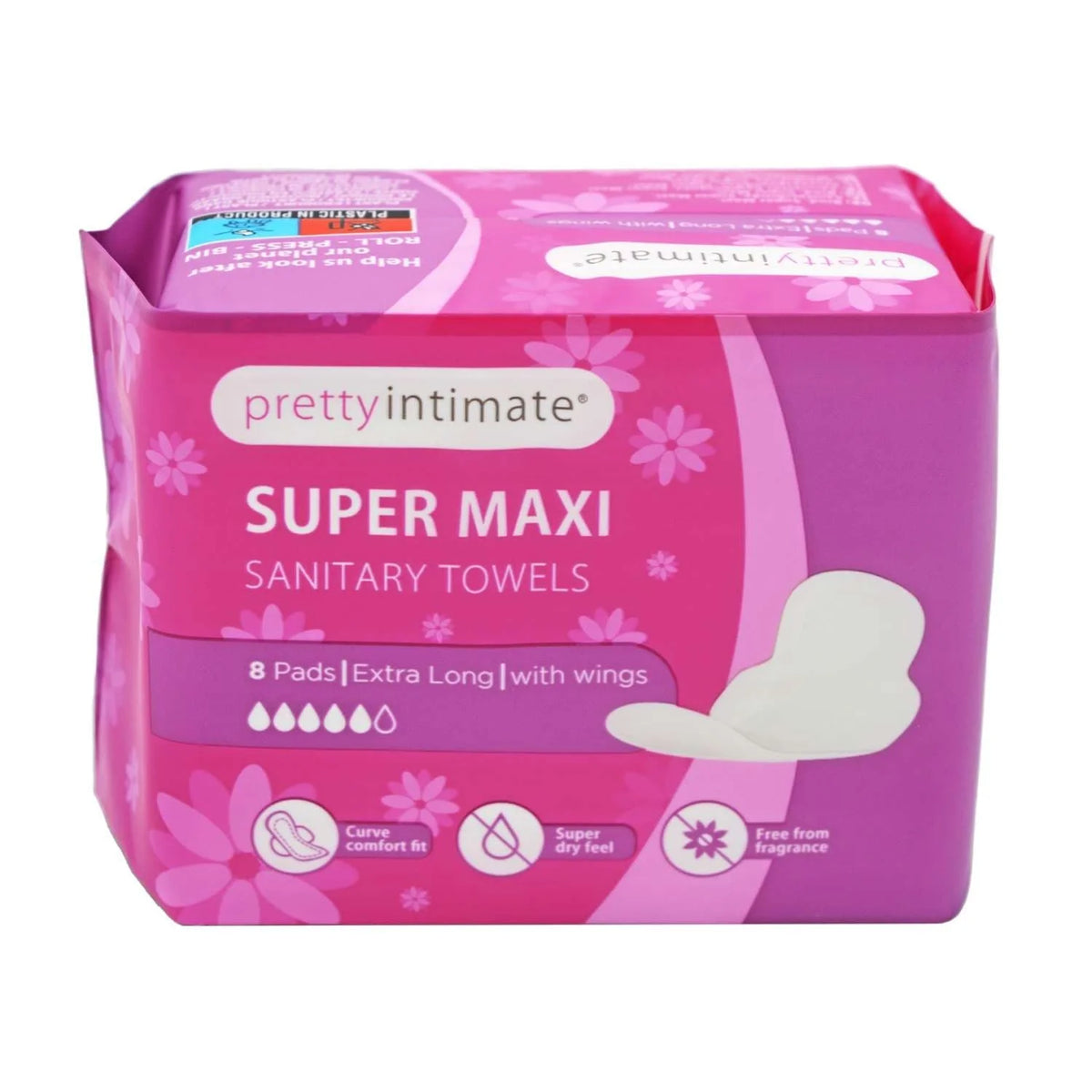 Pretty Intimate Super Maxi Ex Long Sanitary Towels 12 x 8s