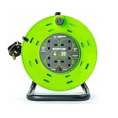 Status 50m 4Socket 13A TC M/Frame Cable Reel 1s