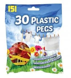 151 Plastic Clothes Pegs 30s (A)