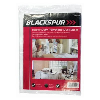 Blackspur 4 Polythene Dust Sheets 4s