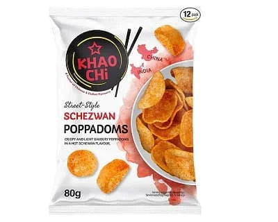 Khao Chi Schezwan Poppadoms 12 x 80g