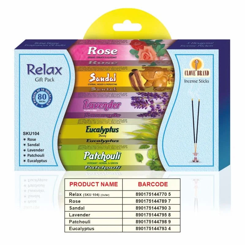 Clove Relax Window Pack Incense Sticks 5 x 16sticks