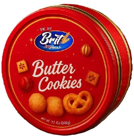Brit Treat Christmas Red Tin Cookies 12 x 340g