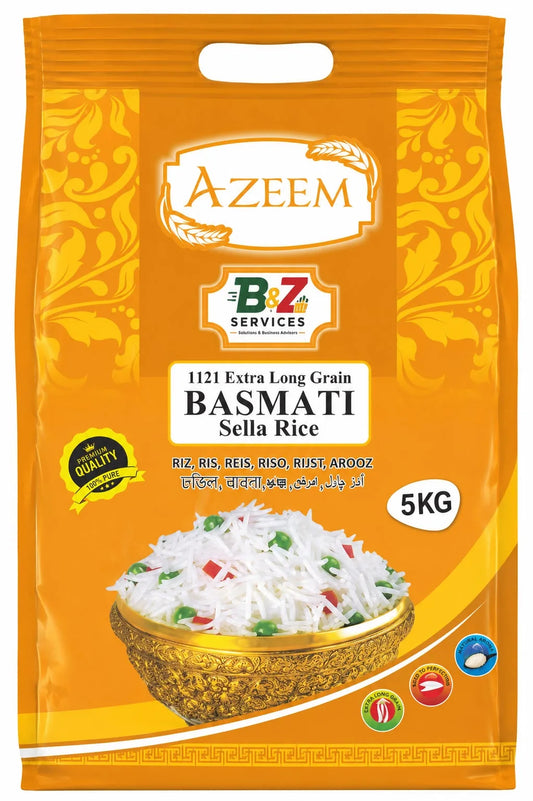 5KG - Basmati Sella Rice, Azeem 1121 Extra Long Grain
