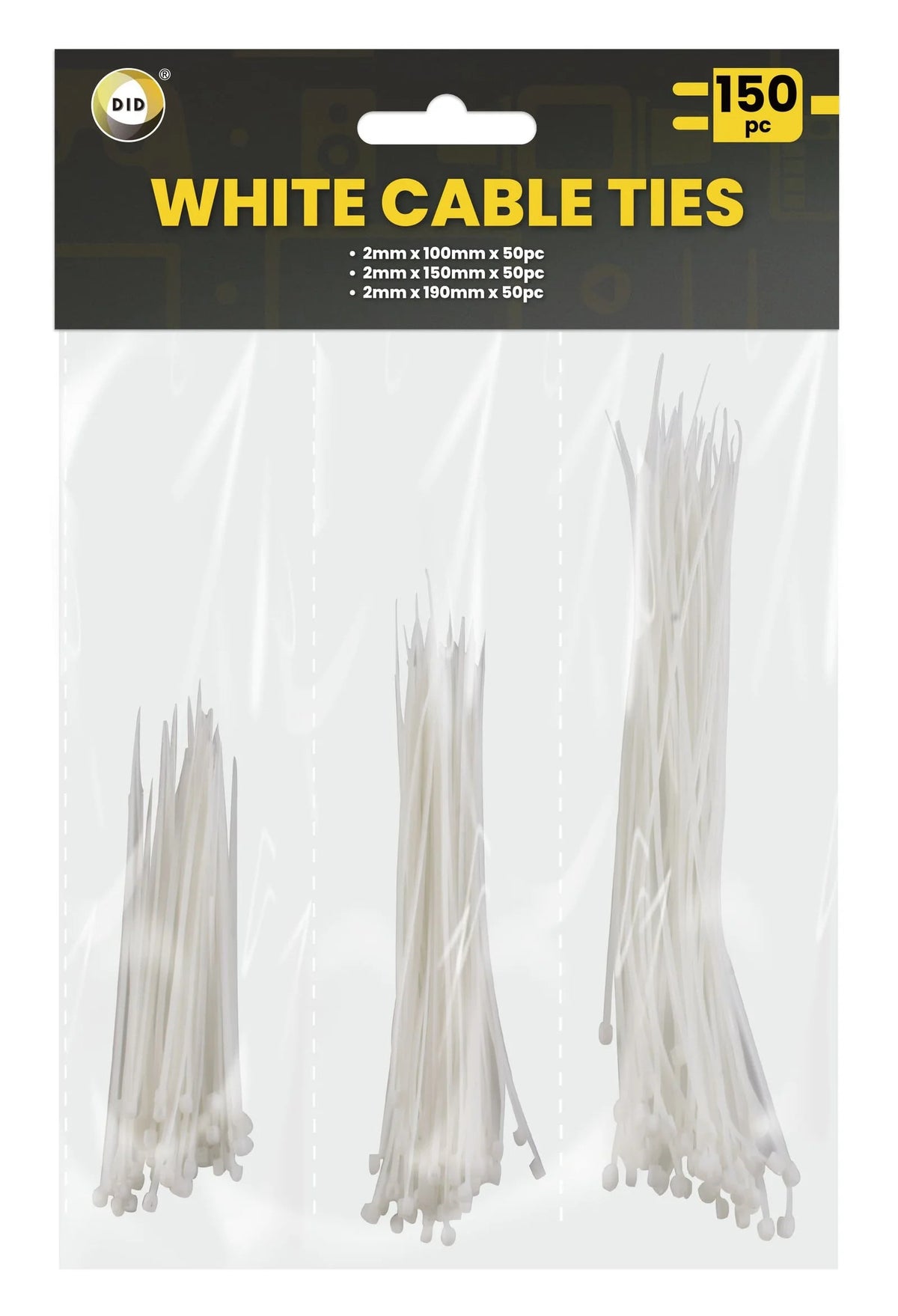 Dina White Cable Ties 150 S