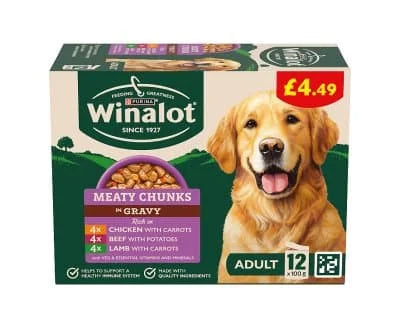 Winalot Meaty Chicken Beef Lamb In Gravy 4 x 12x100g