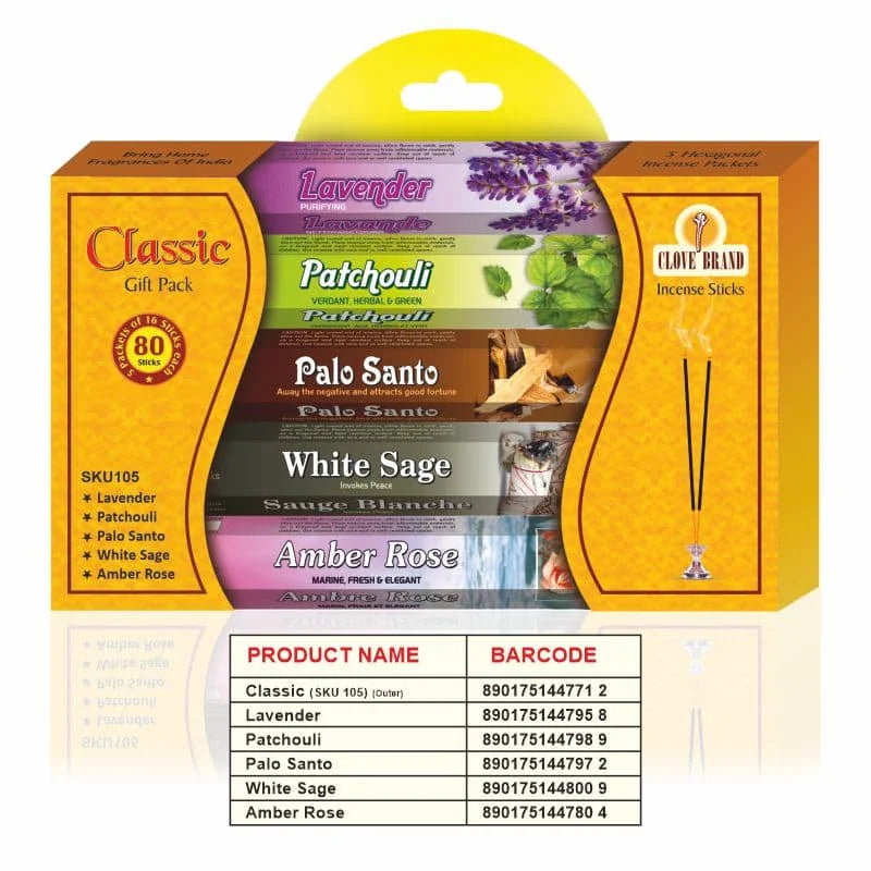 Clove Classic Window Pack Incense Sticks 5 x 16sticks