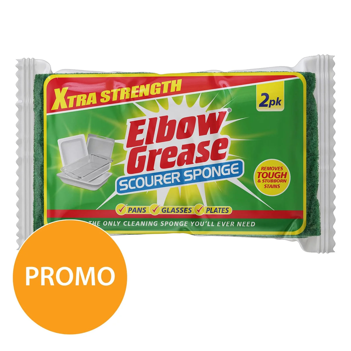 Elbow Grease Super Strong Scourer Sponge 2pk